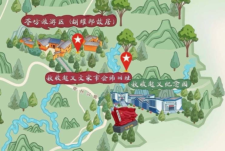 浏阳文旅手绘地图插画（图ZMzEyODc5Nzgw） - 商业插画 - 站酷设计师爱画画的南溪原创素材 - 站酷ZCOOL