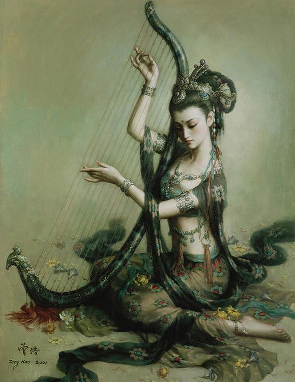 曾浩莫高窟飞天仙女图