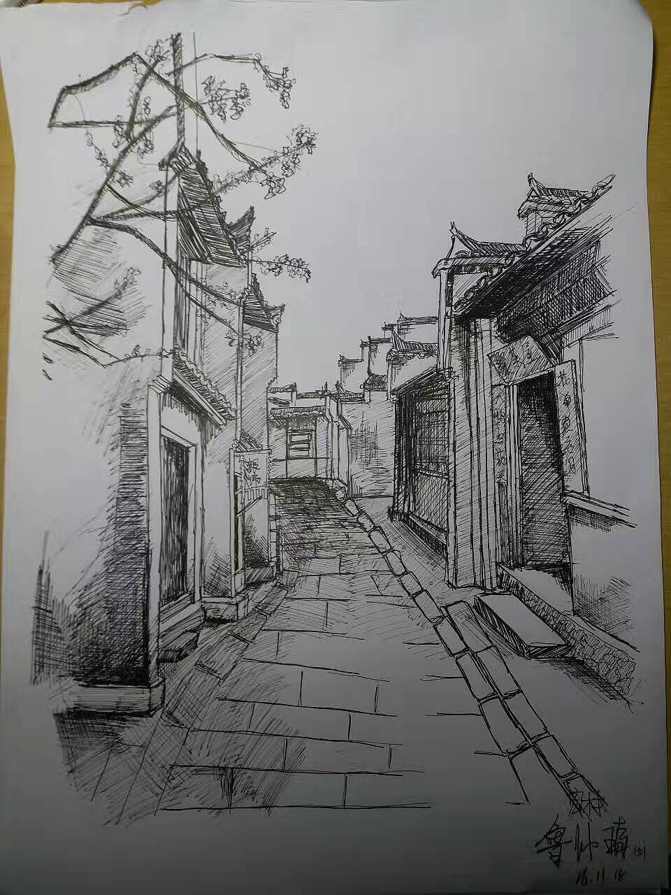 写生作业——安徽宏村_狮驼岭小钻风大王-站酷zcool