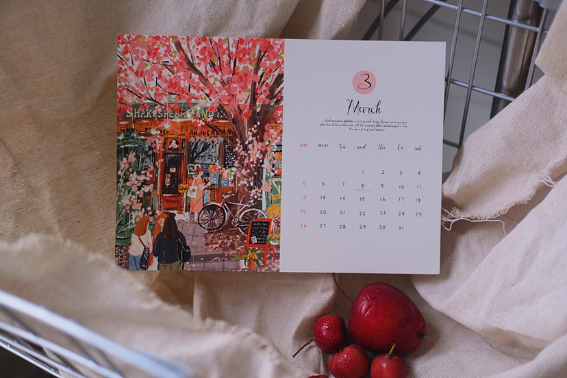 排了一版2023年的插画日历