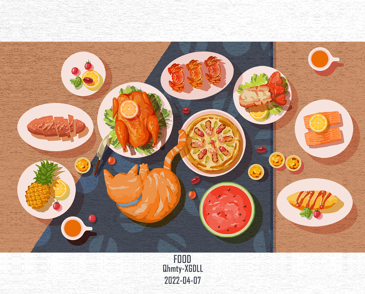猫猫和美食（图ZMjk2Nzk5NzMy） - 商业插画 - 站酷设计师西瓜炖榴莲Qhmty原创素材 - 站酷ZCOOL