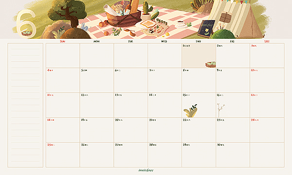 innsfree 2017 日历插画设计