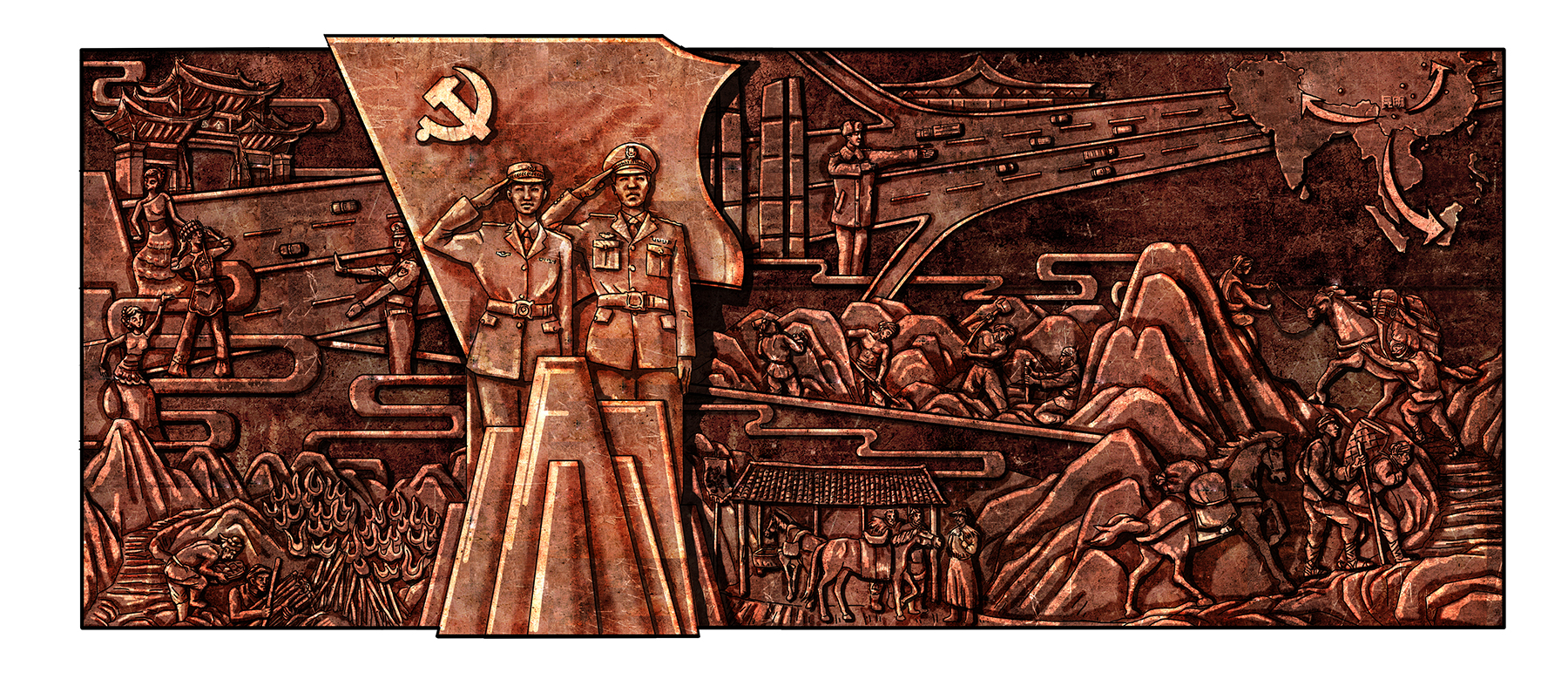 云南省交警总队浮雕设计案例分享