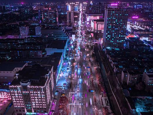 淄博航拍夜景