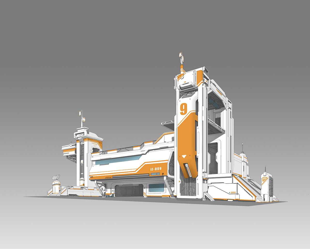 科幻机械单体建筑