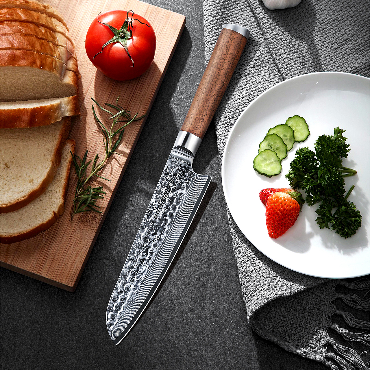 厨刀系列-大马士革-胡桃木手柄（图ZMjU3Njg0NTIw） - 电商 - 站酷设计师Ken_一迅原创素材 - 站酷ZCOOL