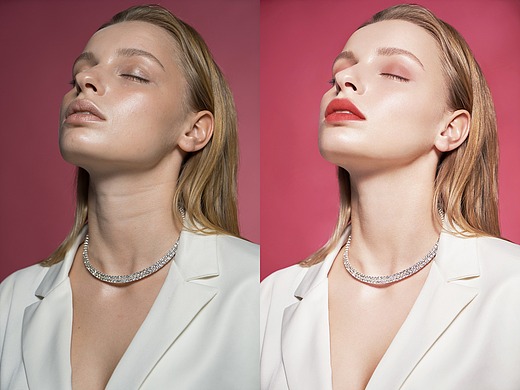 ps精修人物前后对比