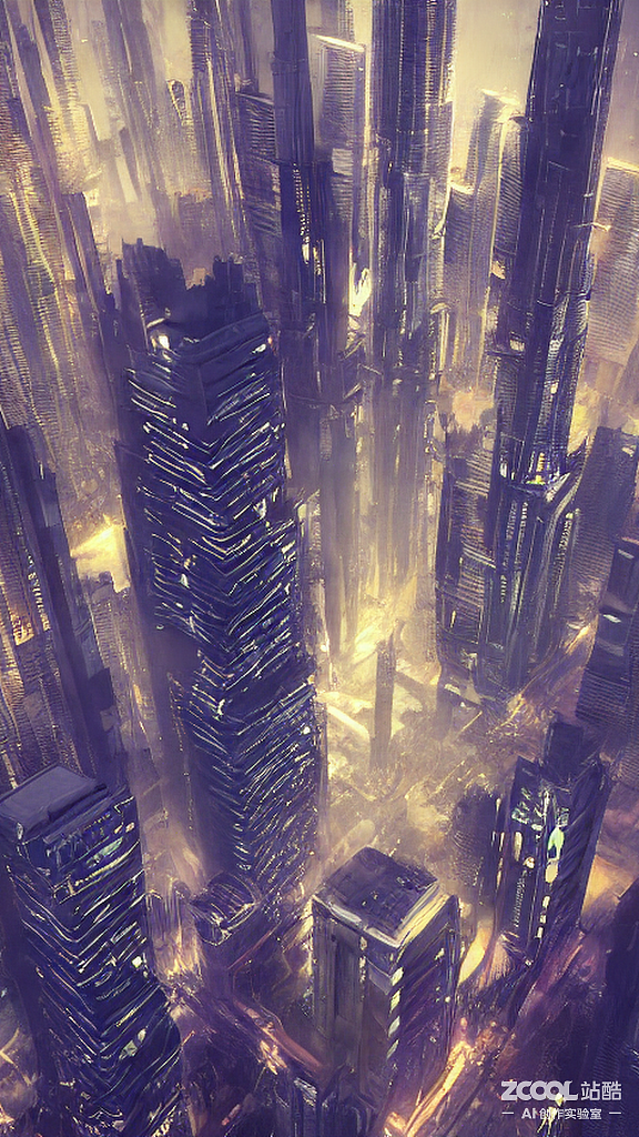 #AI创作实验室#摩天大楼“丛林”（图ZMzIwODEzNTky） - AI作品 - 站酷设计师MIAO喵JANELIN原创素材 - 站酷ZCOOL