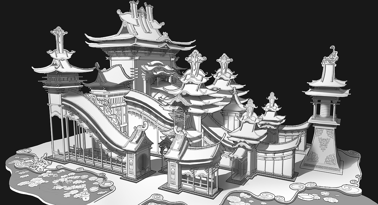 国风建筑（图ZMjAzNTY5NzI4） - 概念设定 - 站酷设计师阿达张原创素材 - 站酷ZCOOL