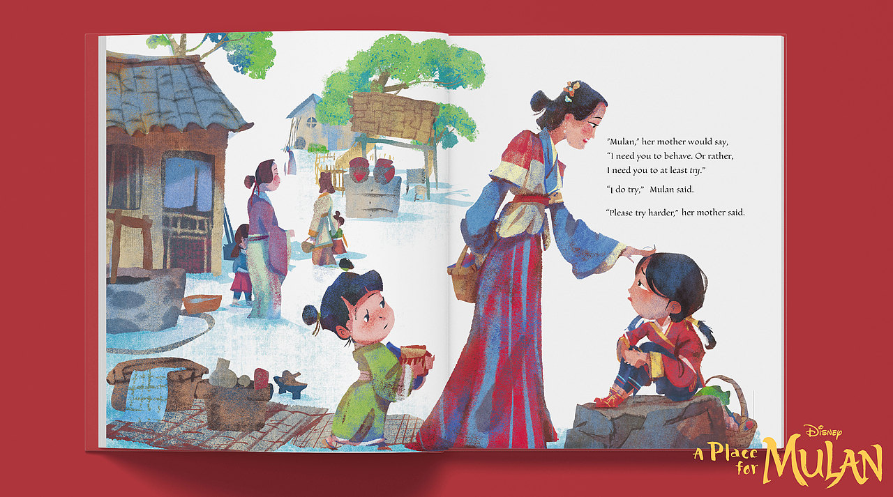 迪士尼花木兰《A Place For Mulan》绘本(图ZMjI0NDMyMTM2) - 绘本 - 站酷设计师肖楚杰Jasper原创素材 - 站酷ZCOOL