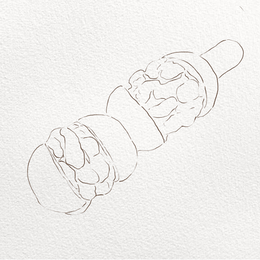 水彩《冰糖葫芦》