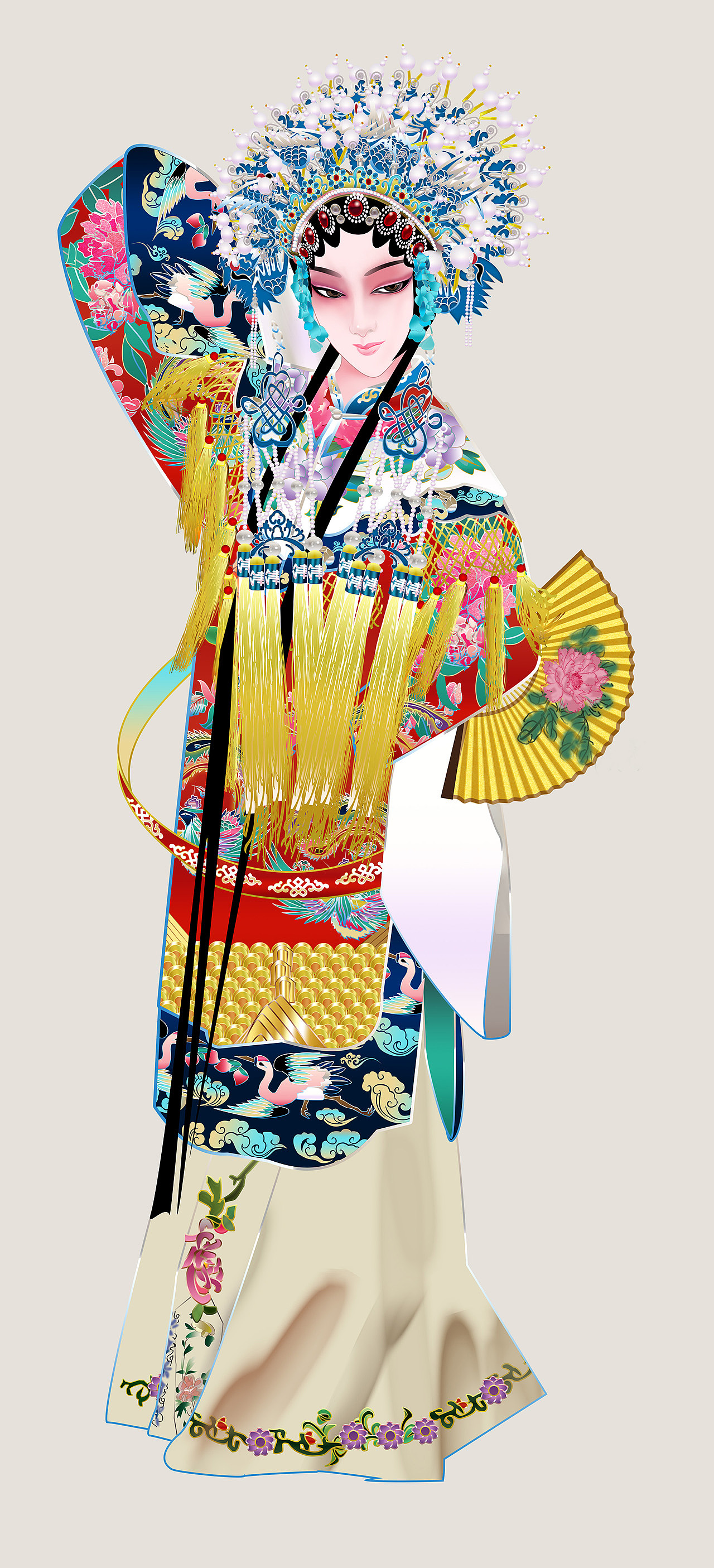 京剧《贵妃醉酒》矢量插画插图戏曲人物京剧手绘