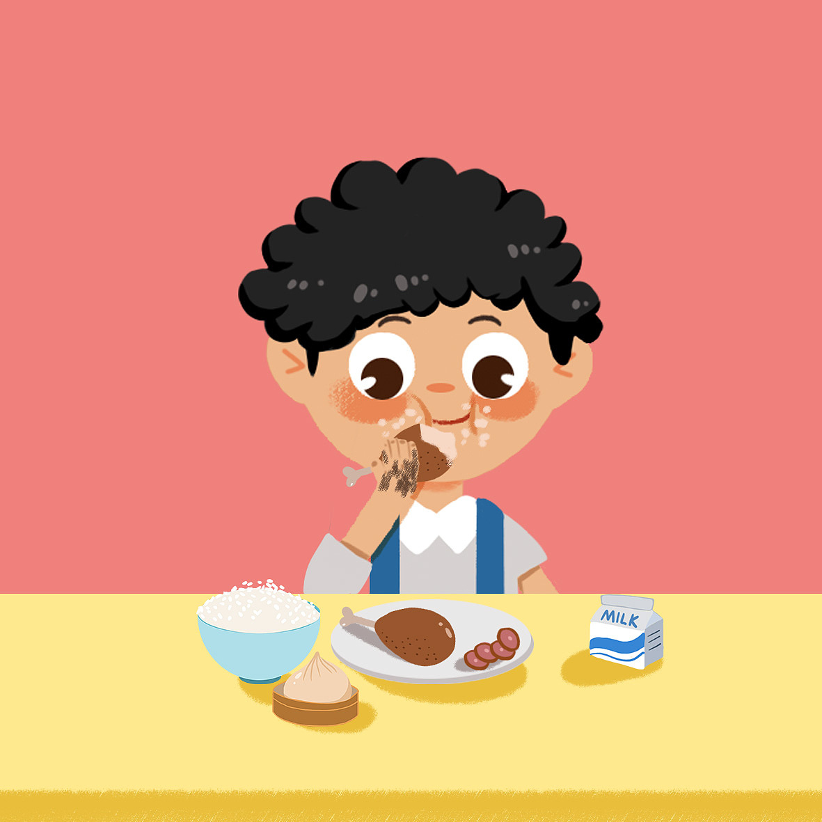 不洗手就吃鸡腿
