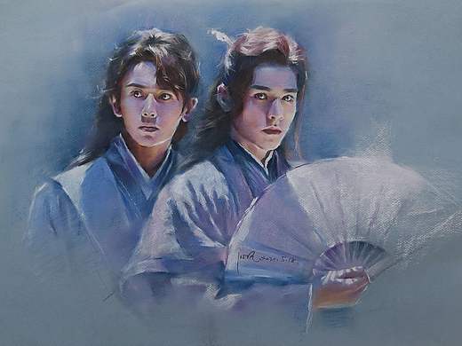 【色粉】纯色粉画 #山河令
