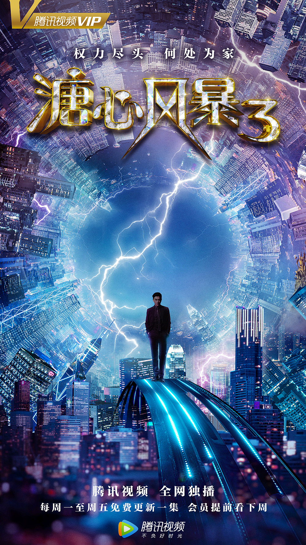 经典香港电视剧《溏心风暴3》赛博朋克风剧情海报设计_引象广告-站酷