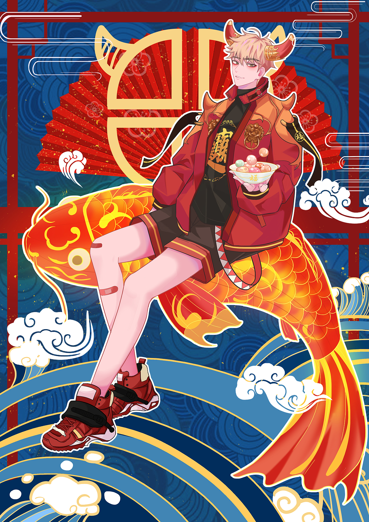 元宵节快乐（图ZMjQ0MjUzODky） - 新锐潮流插画 - 站酷设计师peach19原创素材 - 站酷ZCOOL