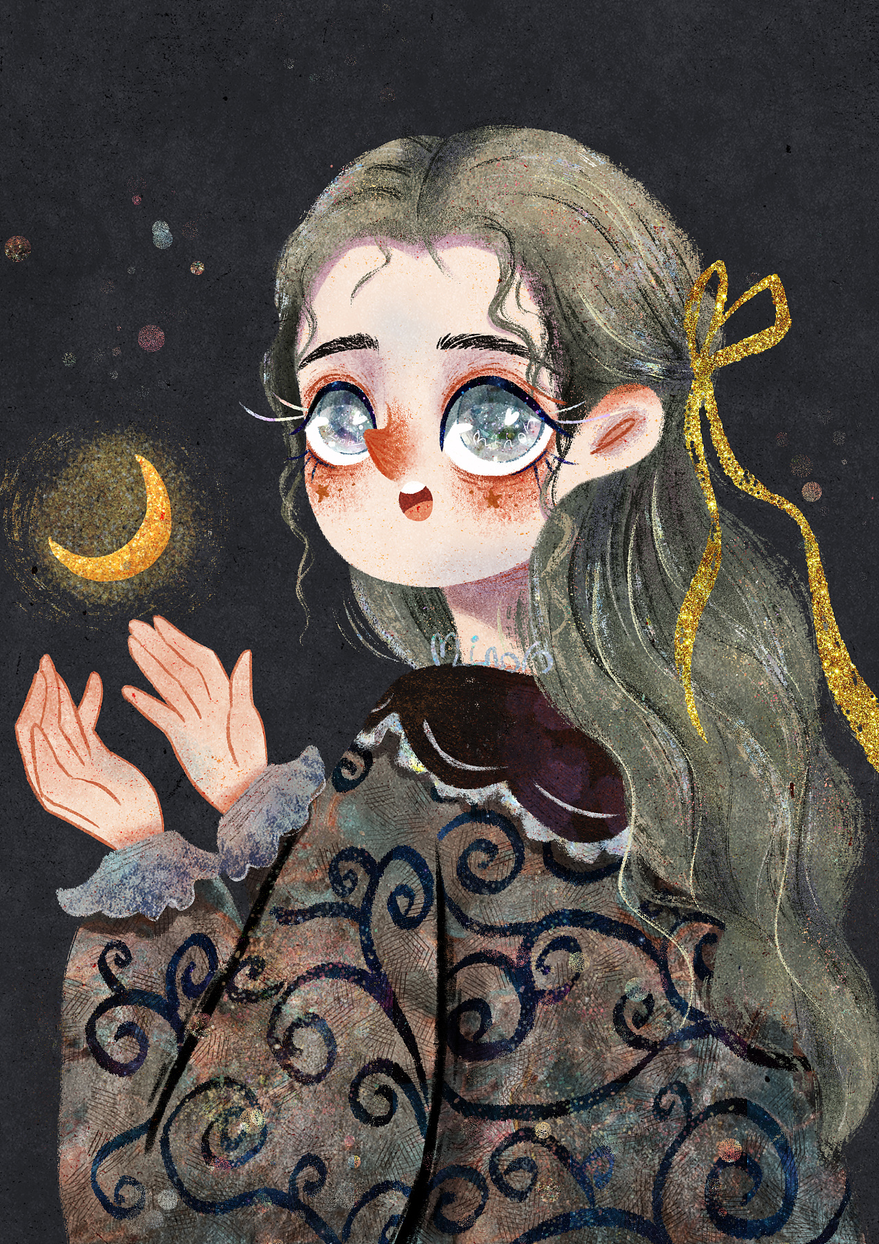 美萌复古少女插画