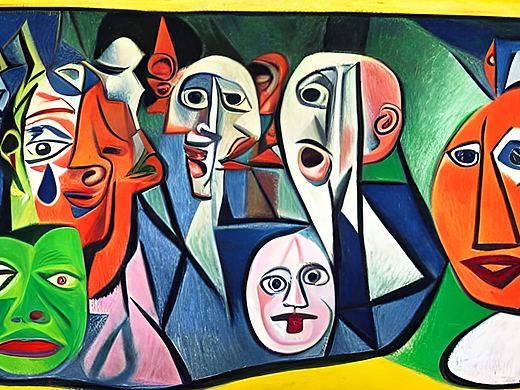 #AI创作实验室#在公交车中,气氛压抑,多个乘客面无表