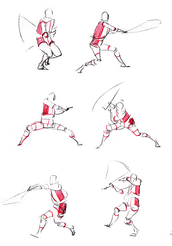 画画的春哥:日常除草之舞剑人体结构动态