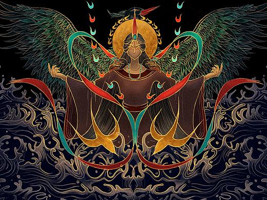 精卫填海主题插画（个人主页-ZNDU3Njk0NDg=） - 创作习作 - 站酷设计师Ada娟原创素材 - 站酷ZCOOL