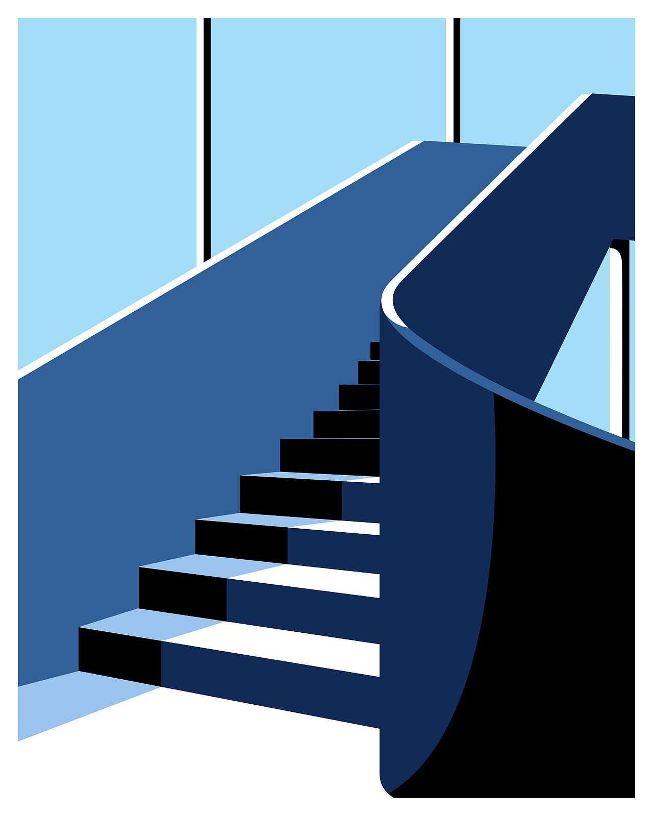 《楼梯》装饰画|插画|商业插画|han寒雨鸣_原创作品-站酷zcool