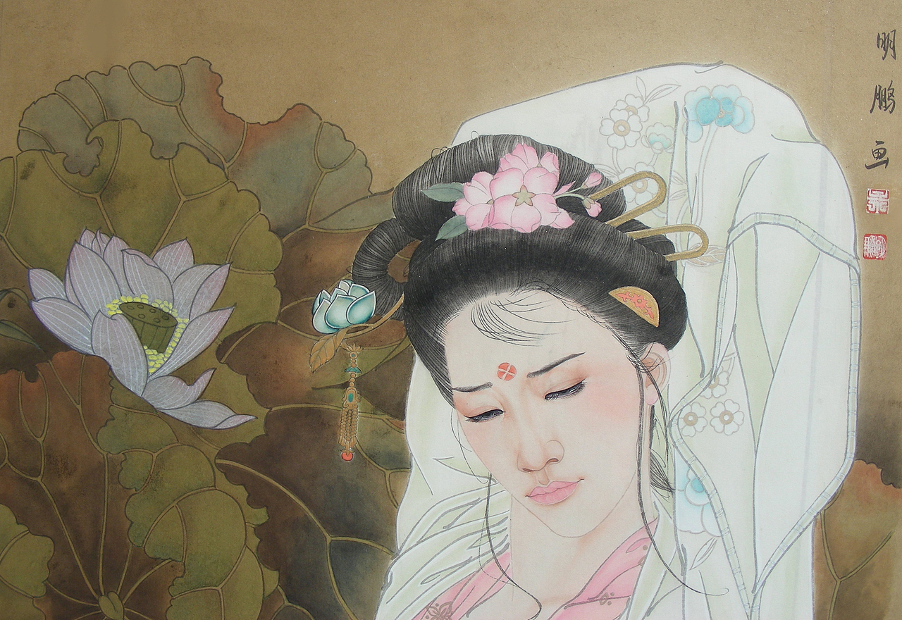 出尘不染之一（图ZMjI4ODgzMDY0） - 绘画 - 站酷设计师国画鹏哥原创素材 - 站酷ZCOOL