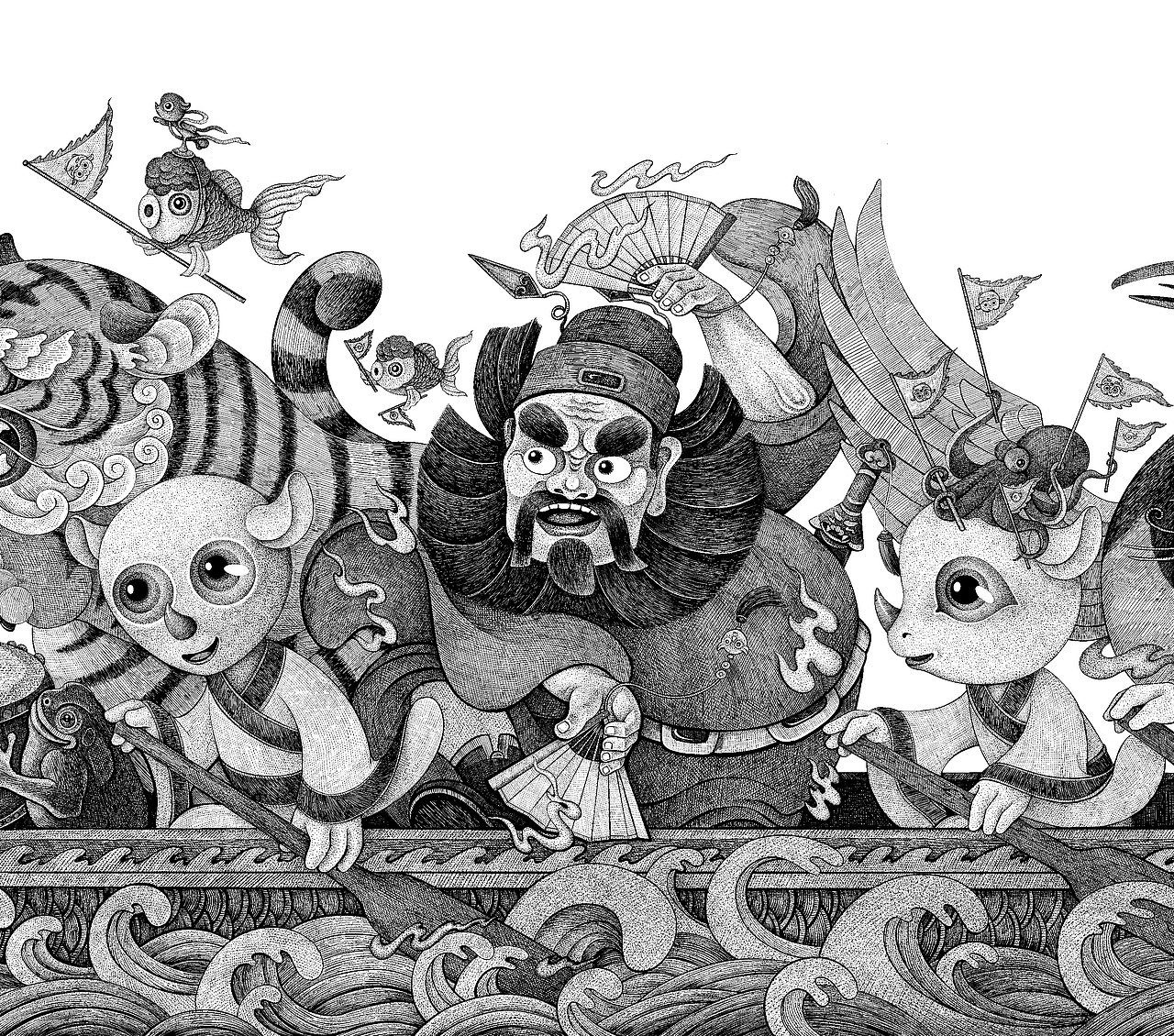 闹龙舟（图ZMjYzMjA2Nzg0） - 艺术插画 - 站酷设计师猫站长原创素材 - 站酷ZCOOL