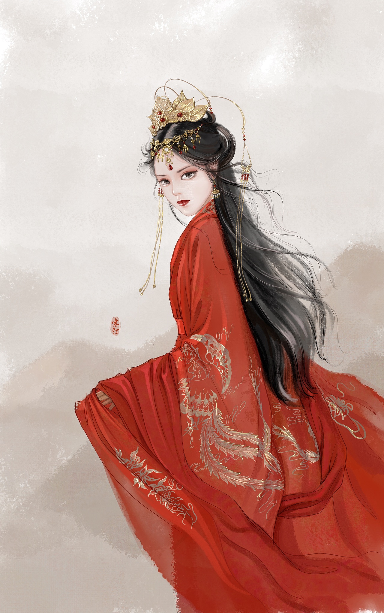 嫁衣|插画|艺术插画|月溪鸣 - 原创作品 - 站酷 (zcool)