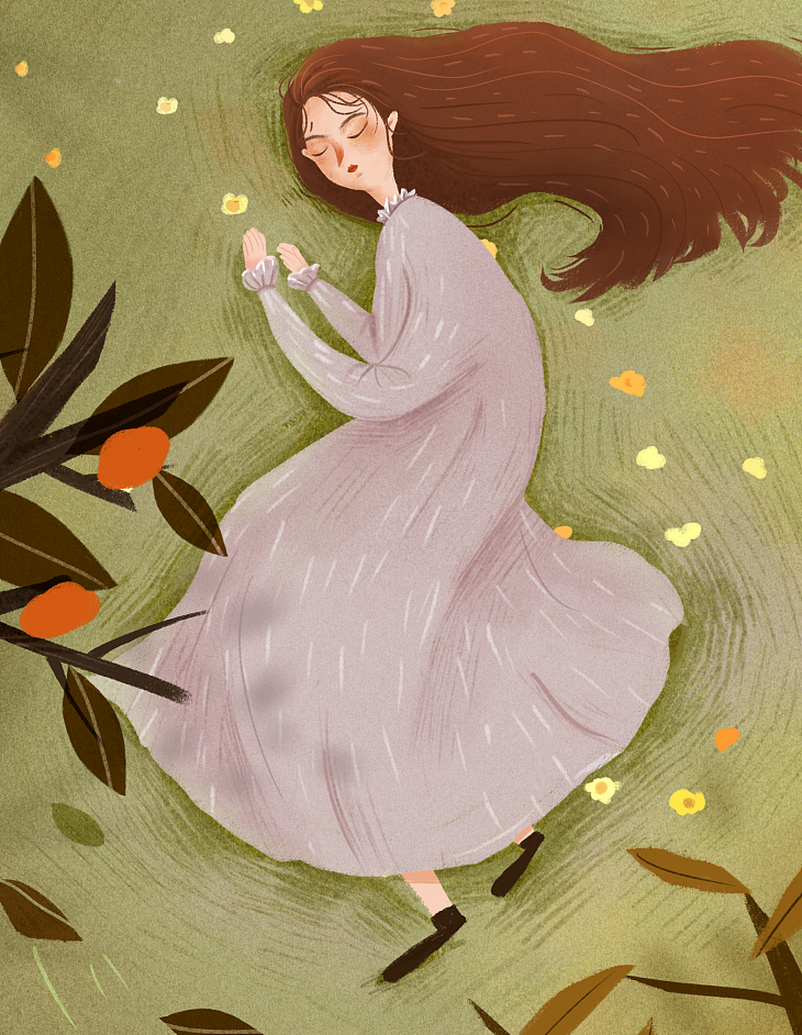 草地上的女孩（图ZMTgyNjE0MTQw） - 商业插画 - 站酷设计师海洋之馨原创素材 - 站酷ZCOOL