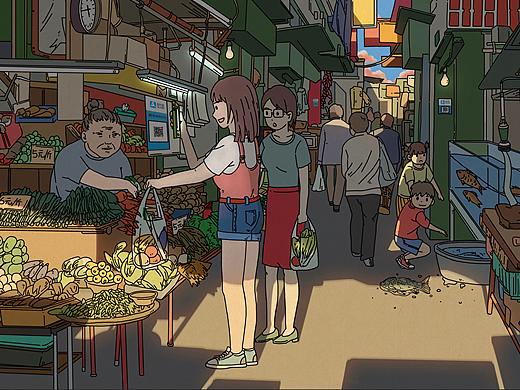 支付宝商业插画
