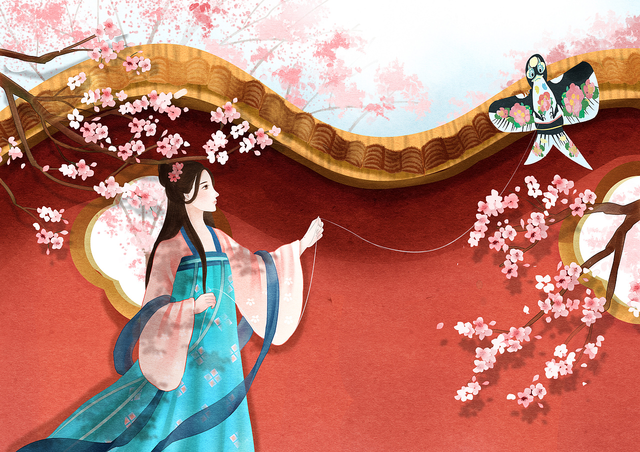 关于春天的古风图|插画|商业插画|阿丘simona_原创作品-站酷(zcool)