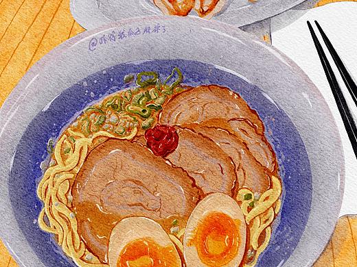 【原创 | 水彩 | Procreate】拉面和煎饺