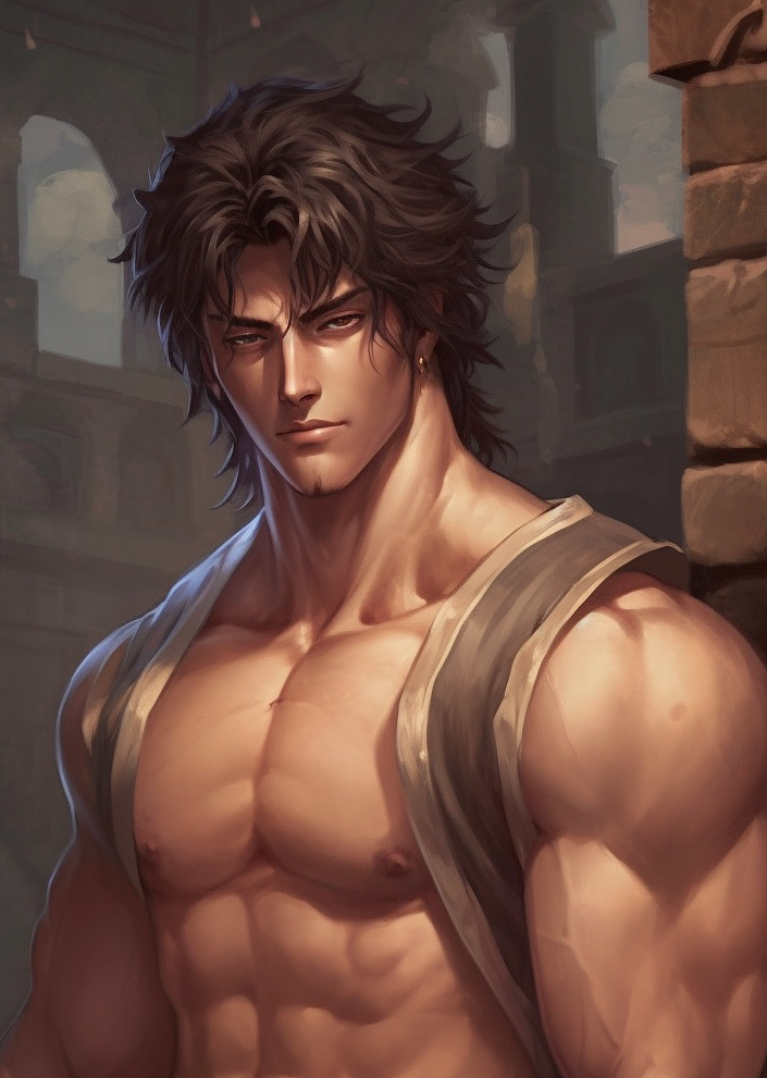 动漫帅哥 欧风 肌肉男 AI+板绘创作 请勿商用