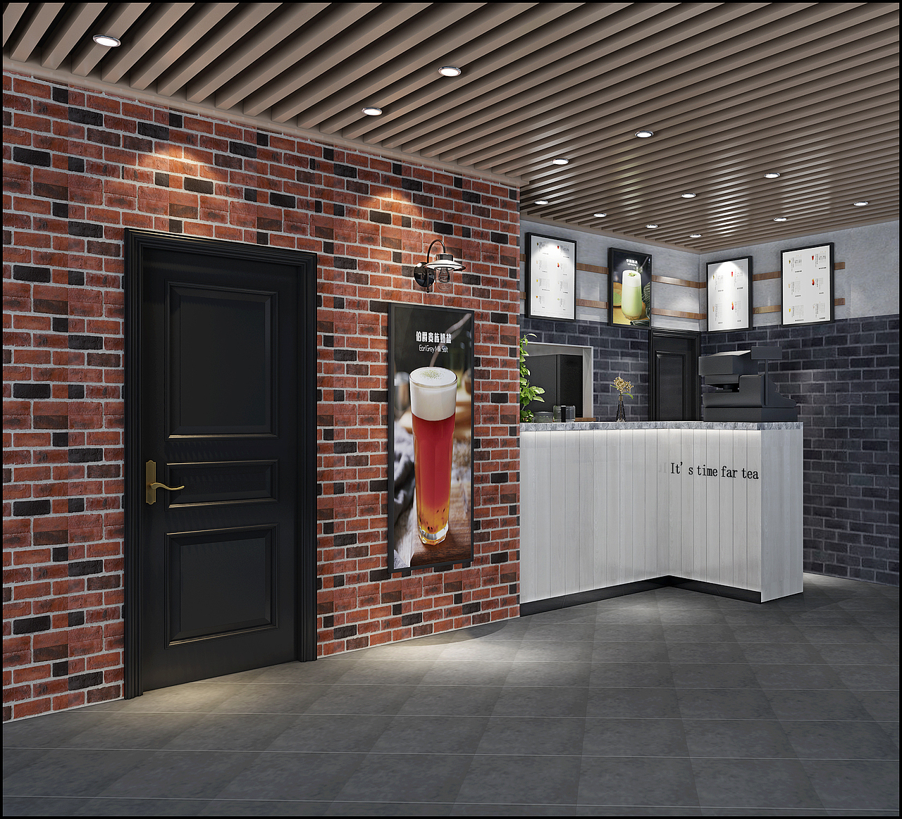 成都太古里鹿角巷奶茶店装修设计效果图