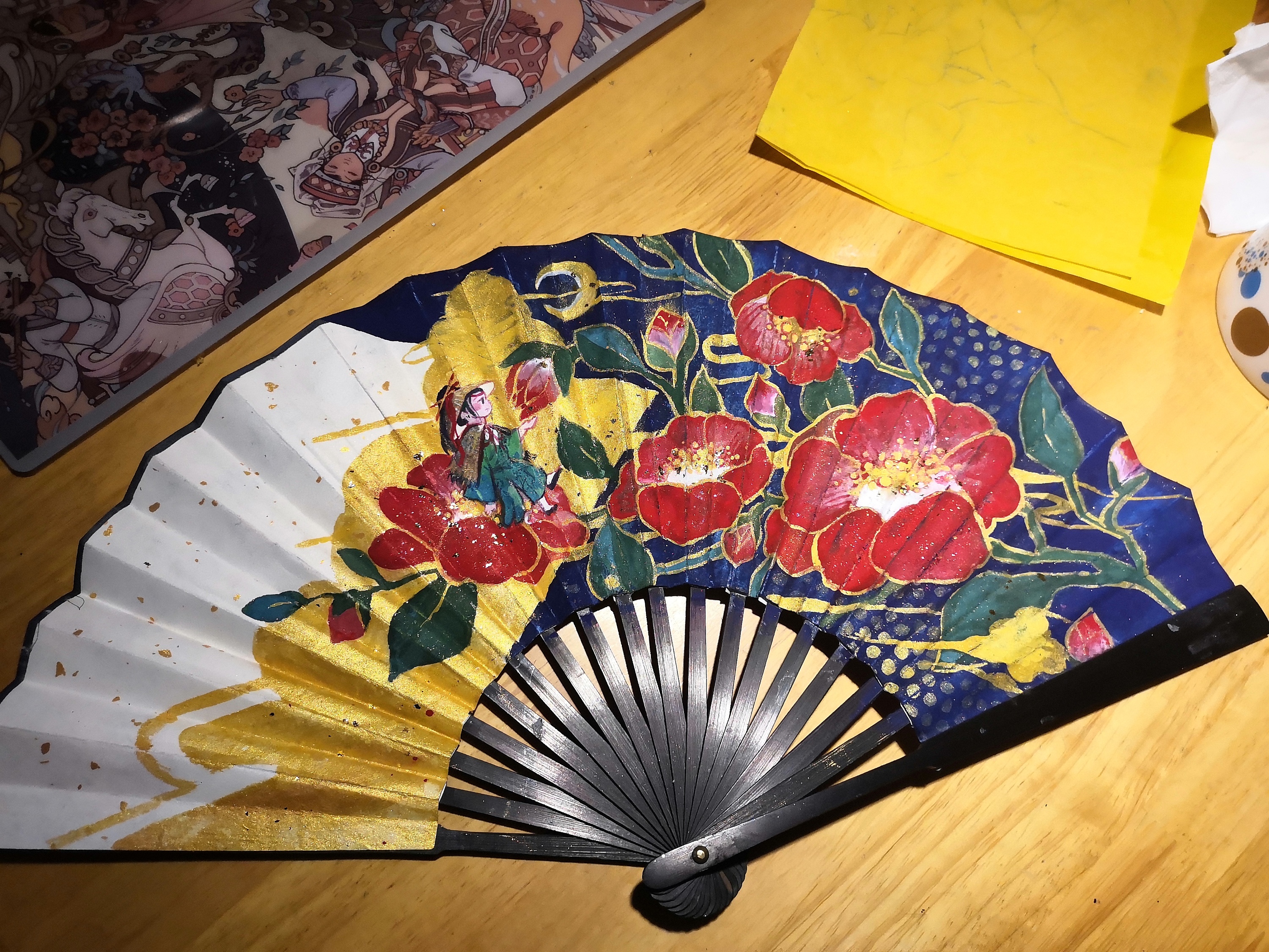 《江南百景图》同人折扇 ——岩彩插画