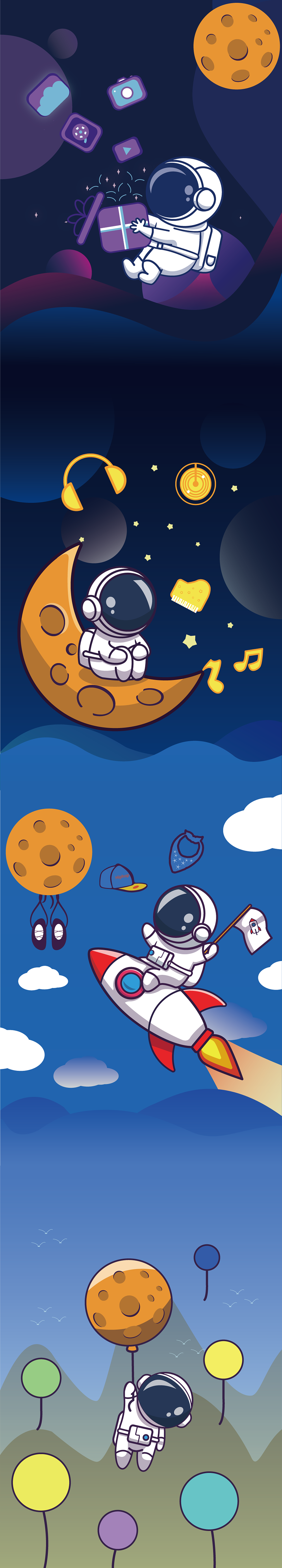 宇航員插畫（圖ZMjIwOTc0MTk2） - 創(chuàng)作習作 - 站酷設(shè)計師kalen_原創(chuàng)素材 - 站酷ZCOOL
