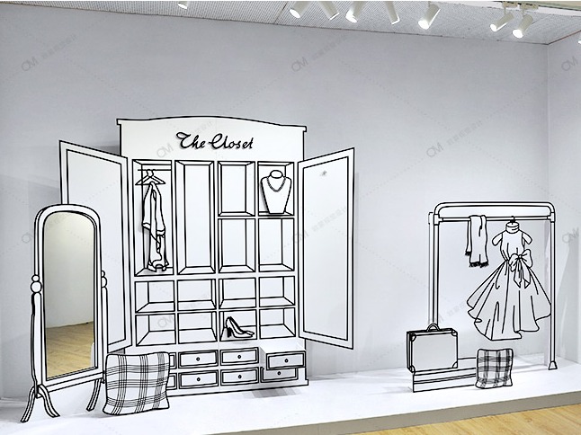 服装店橱窗设计手绘图图片