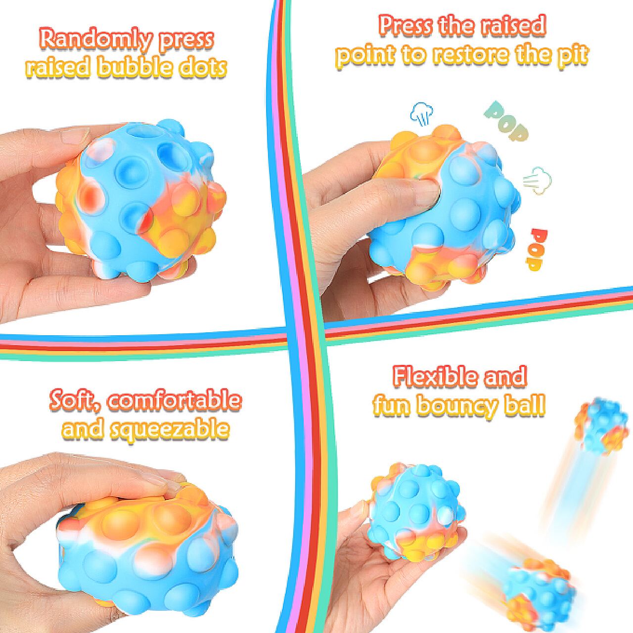 新款TikTok跨境3D解压球无限翻转解压球新玩法减压益智玩具球批发-阿里巴巴