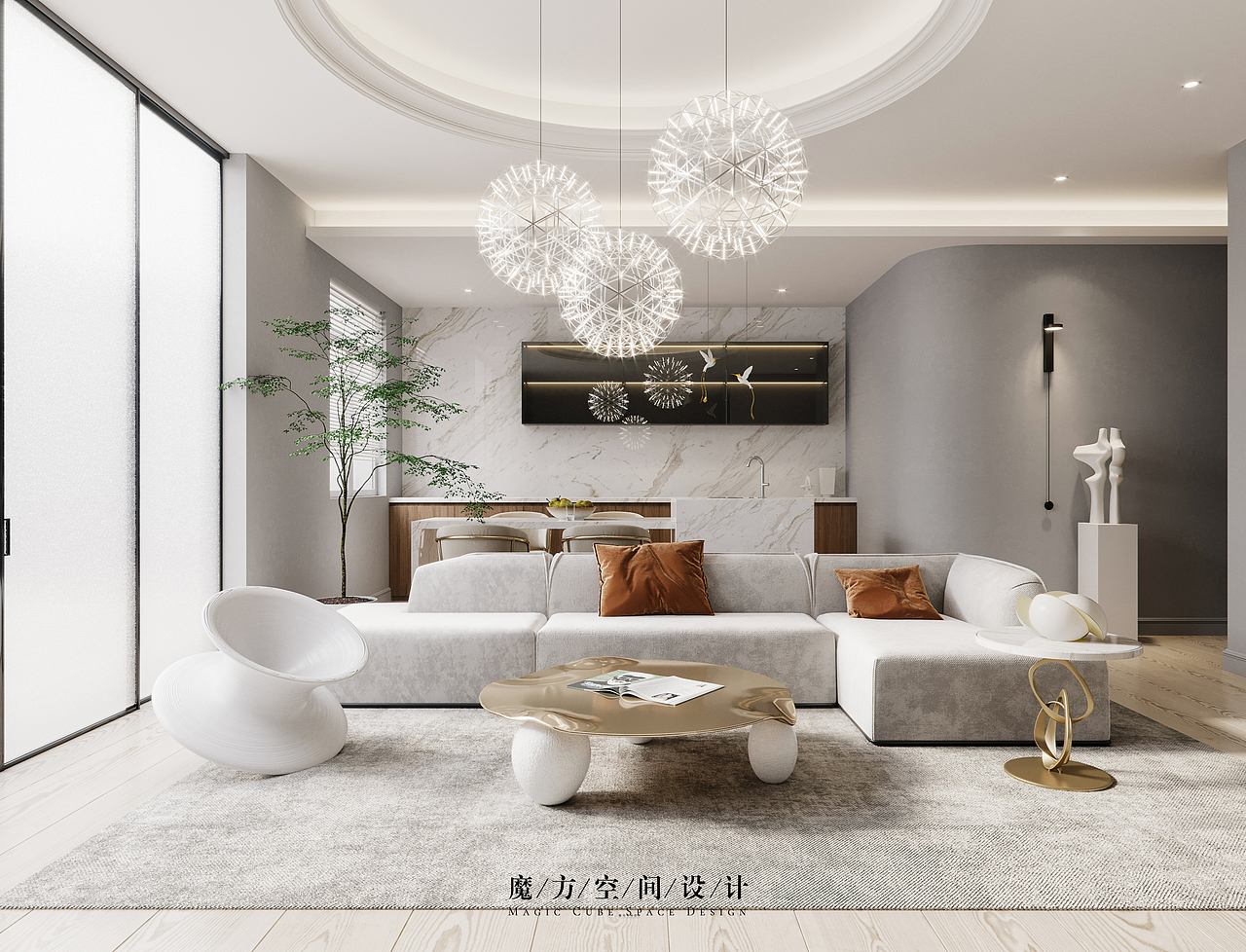 【魔方】法式轻奢•贵州遵义别墅项目（图ZMjE2NzMxOTA0） - 家装设计 - 站酷设计师魔方空间设计原创素材 - 站酷ZCOOL