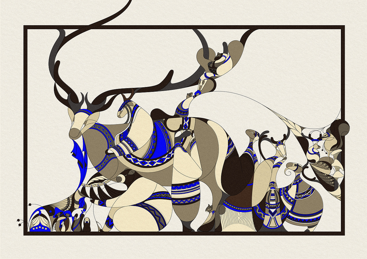 插画 | 欺负蘑菇的驯鹿们（图ZMjkzNjI4NDQ0） - 艺术插画 - 站酷设计师YolinZhao原创素材 - 站酷ZCOOL