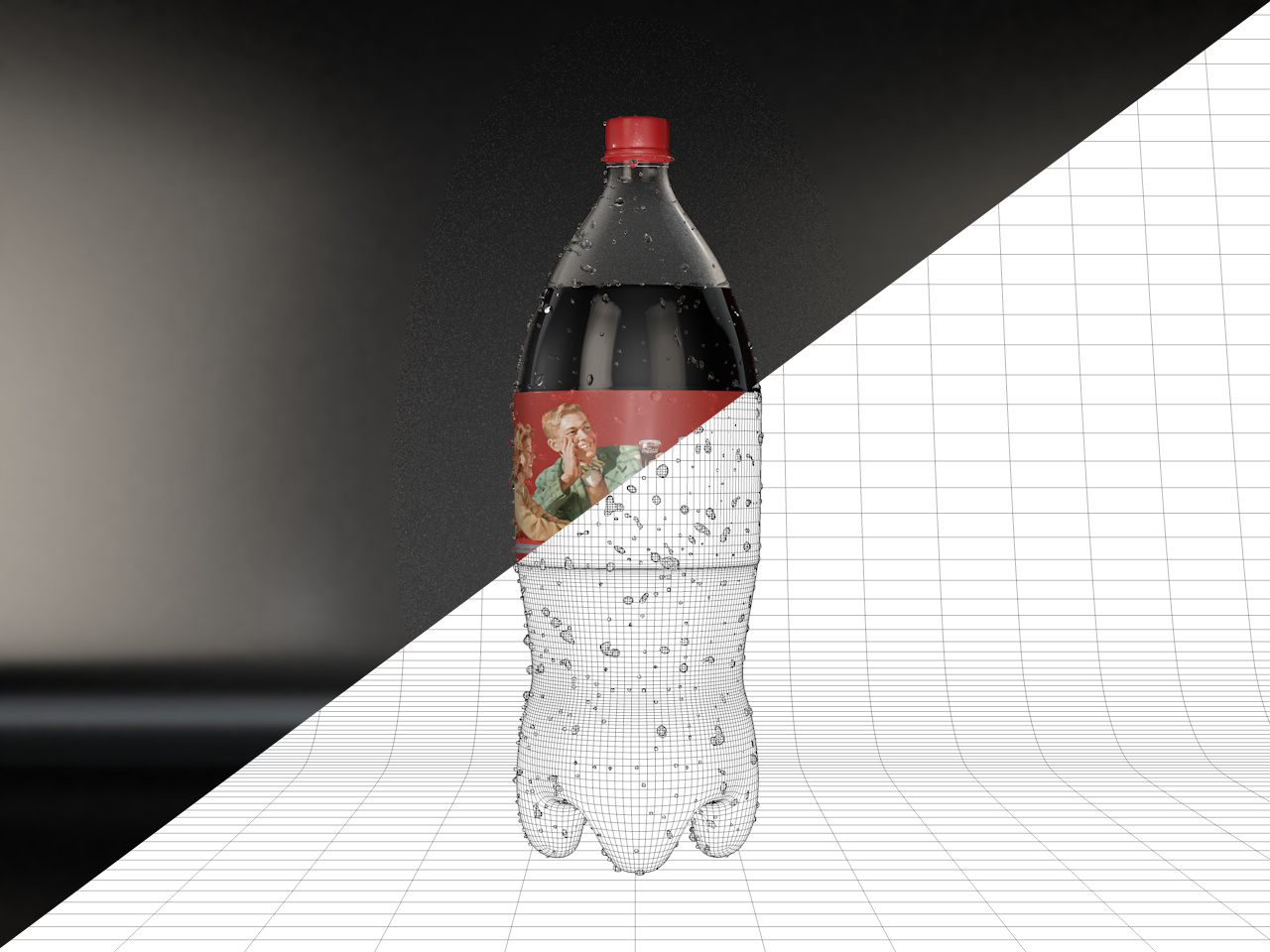 C4D可乐玻璃瓶装-小案例|三维|场景|小丑193 - 原创作品 - 站酷 (ZCOOL)