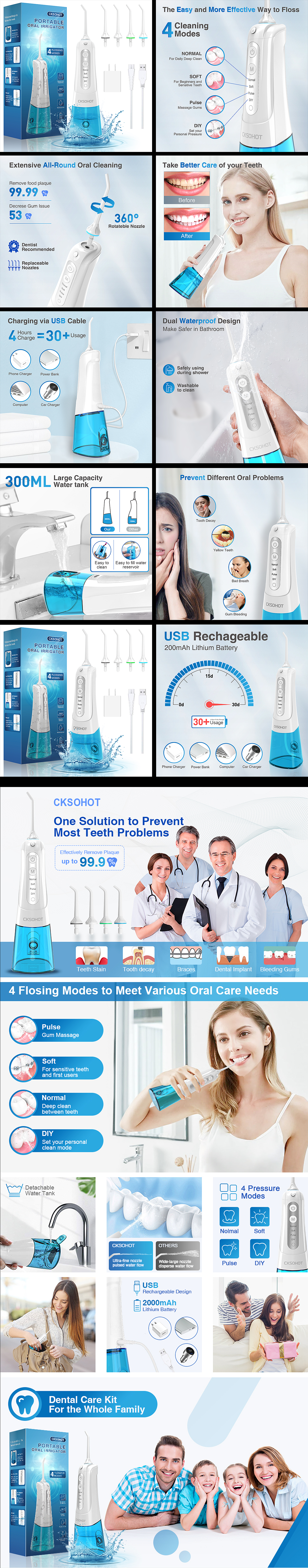 亚马逊产品-洗牙器【主图精修-详情A+设计】