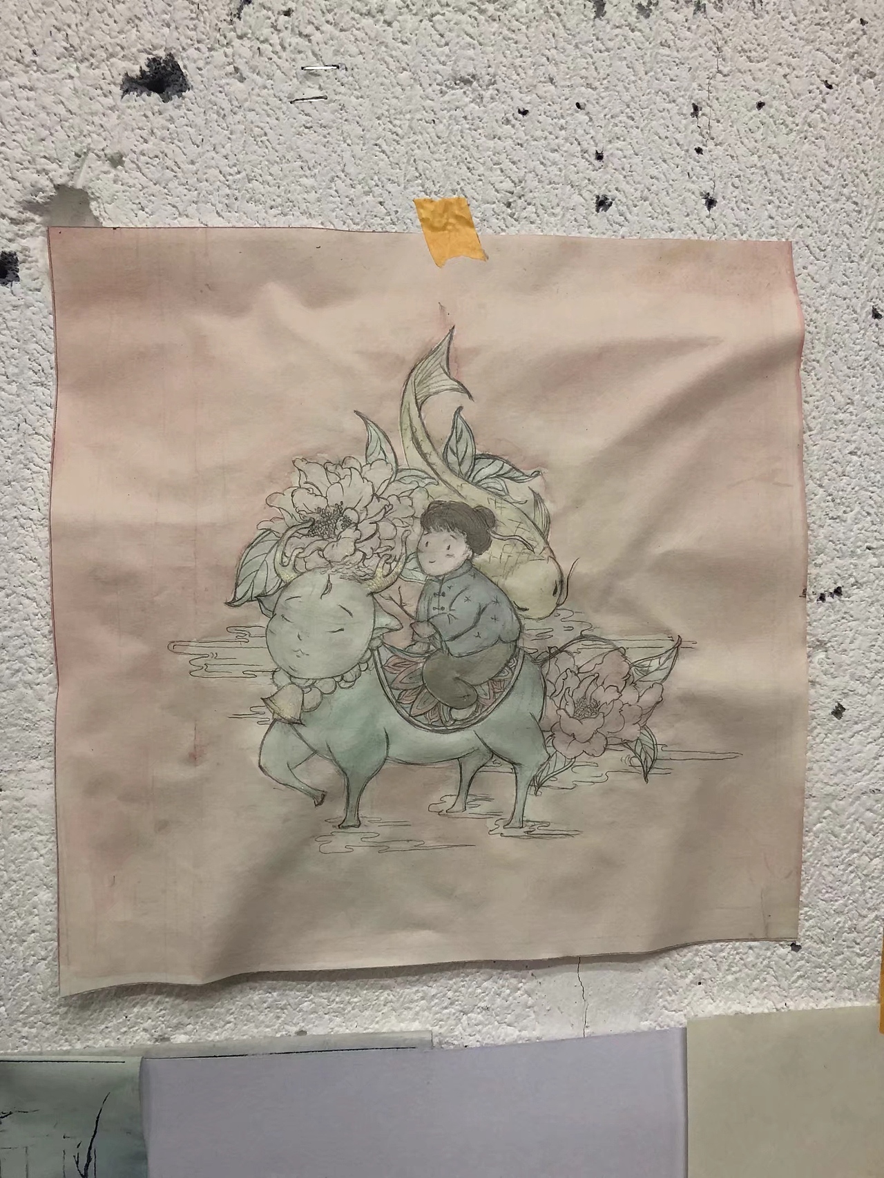 手绘年画（图ZMTQyMjM3NTky） - 创作习作 - 站酷设计师阿峦啊原创素材 - 站酷ZCOOL