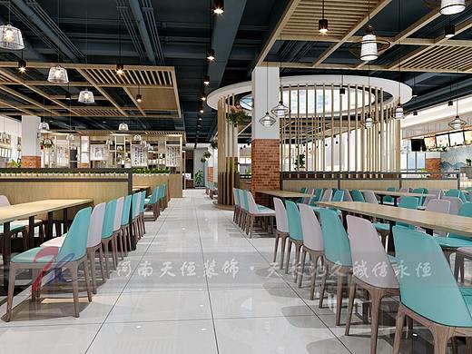 郑州高校食堂装修设计案例中原文化艺术学院餐厅效果图
