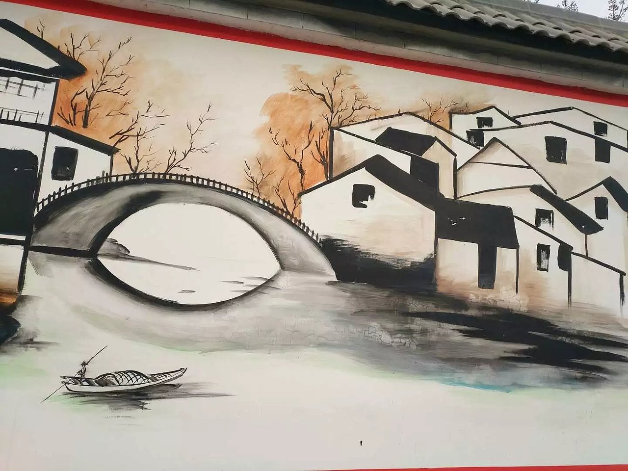 蜀绘壁画作品-乡村文化墙（图ZMTE3NTA2MTM2） - 建筑设计 - 站酷设计师蜀绘壁画原创素材 - 站酷ZCOOL