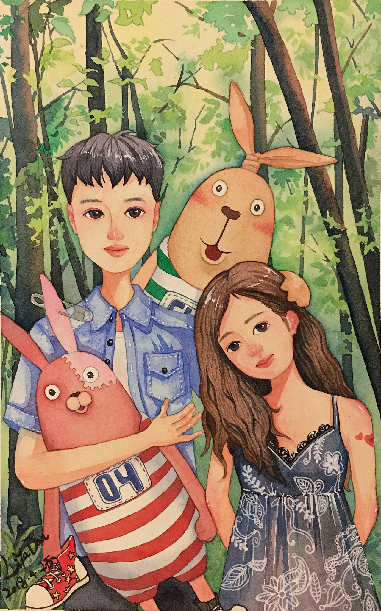 大学期间画的的水彩画,小插画