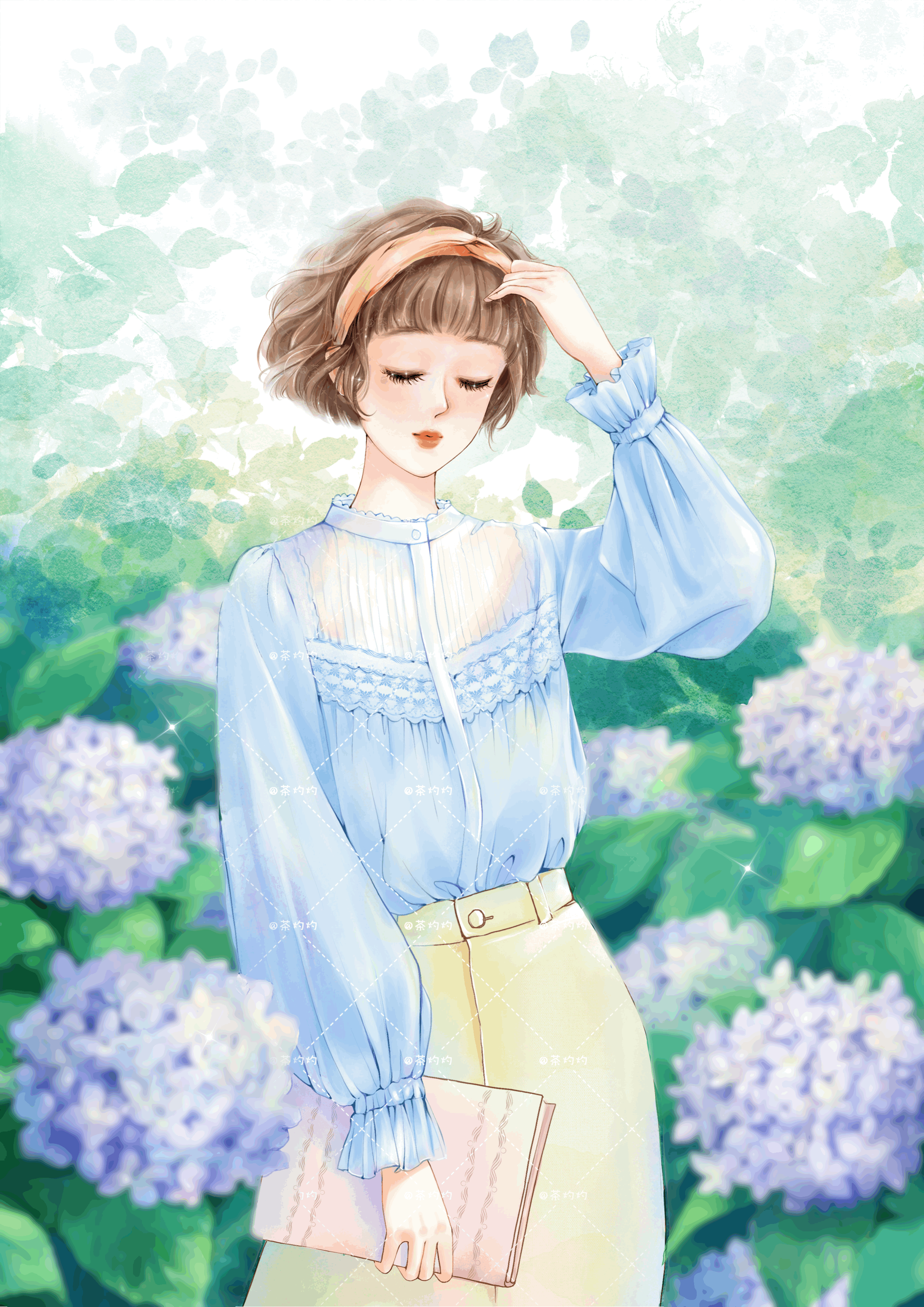 绣球花 少女
