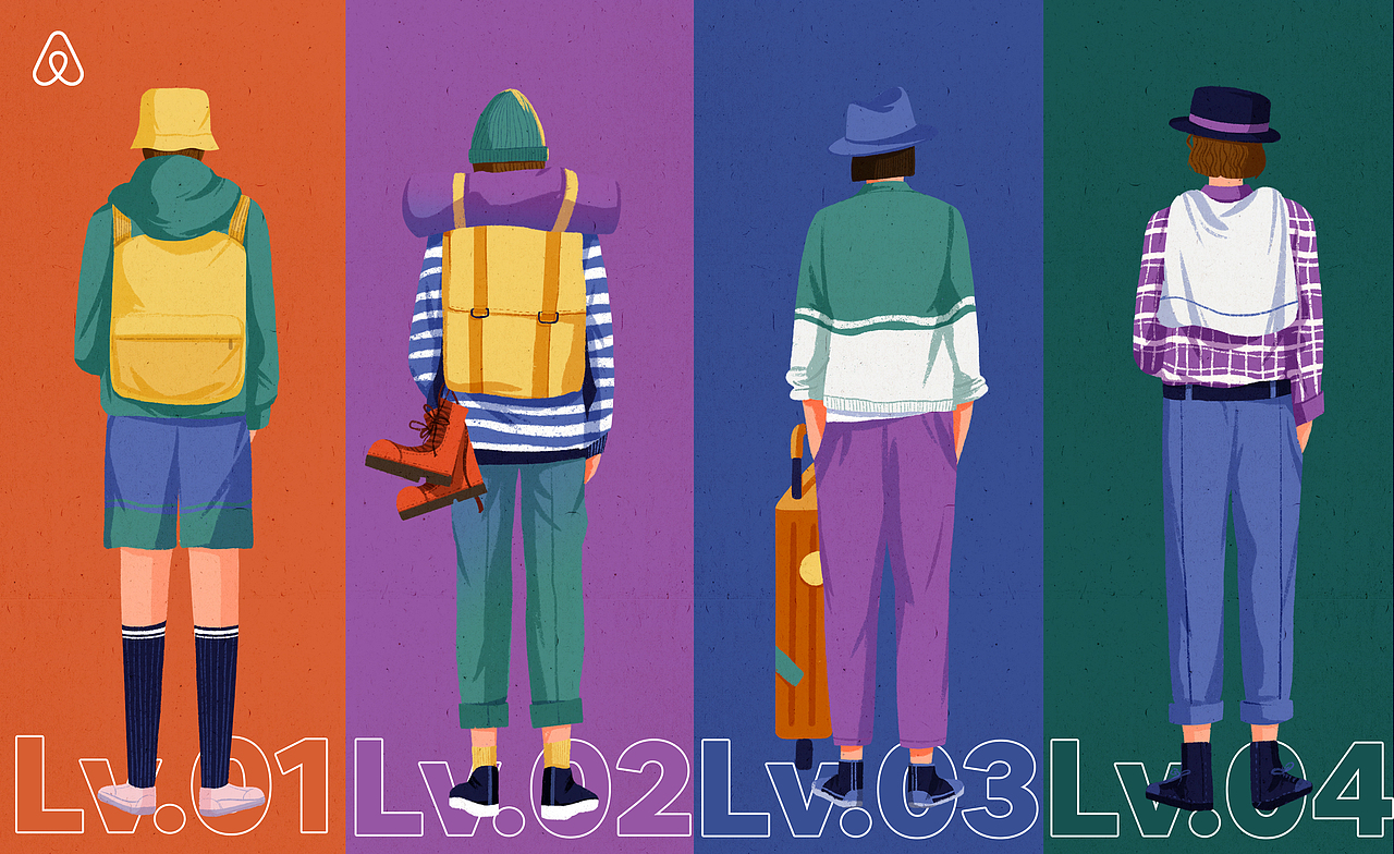 Airbnb China信用体系人物形象设计（图ZMjMwOTE1ODk2） - 商业插画 - 站酷设计师倩JadeZhang原创素材 - 站酷ZCOOL