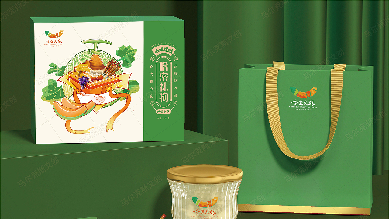 哈密有礼-哈密瓜延展插画（图ZMjc3NzI2MjQw） - 包装 - 站酷设计师马尔克斯文创原创素材 - 站酷ZCOOL
