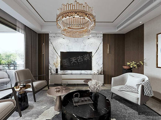 金辉长江铭著装修,联排别墅户型设计方案,现代中式设计